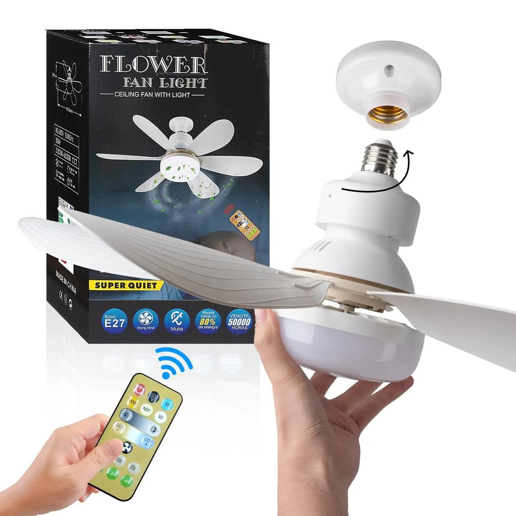 LED 40W Ceiling Fan Light E27 with Remote Dimming by HitMyNeed