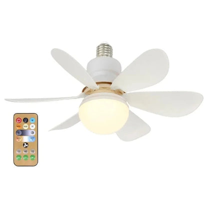 LED 40W Ceiling Fan Light E27 with Remote Dimming white 52cm by HitMyNeed