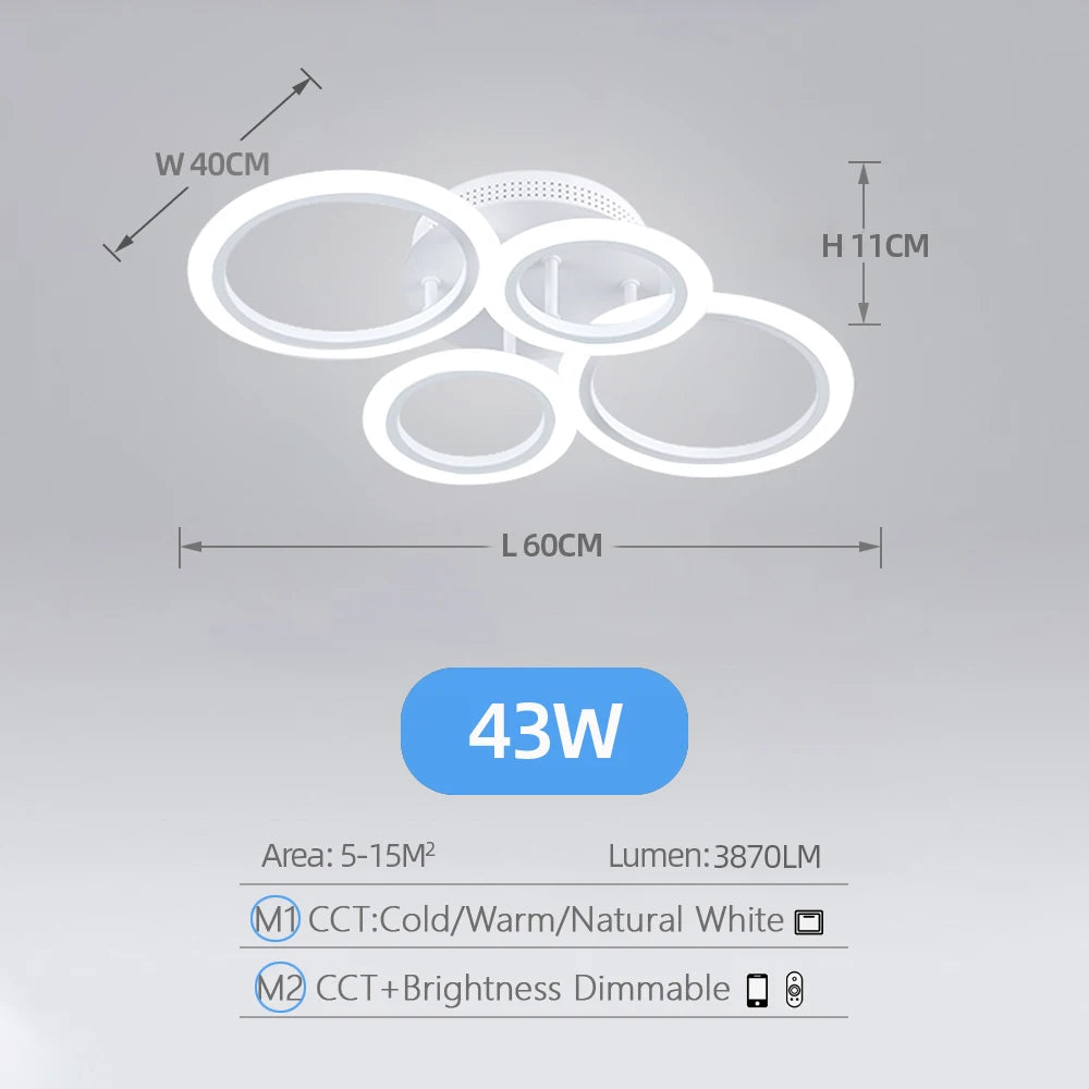 LED Acrylic Ring Ceiling Light with Remote Dimming by HitMyNeed
