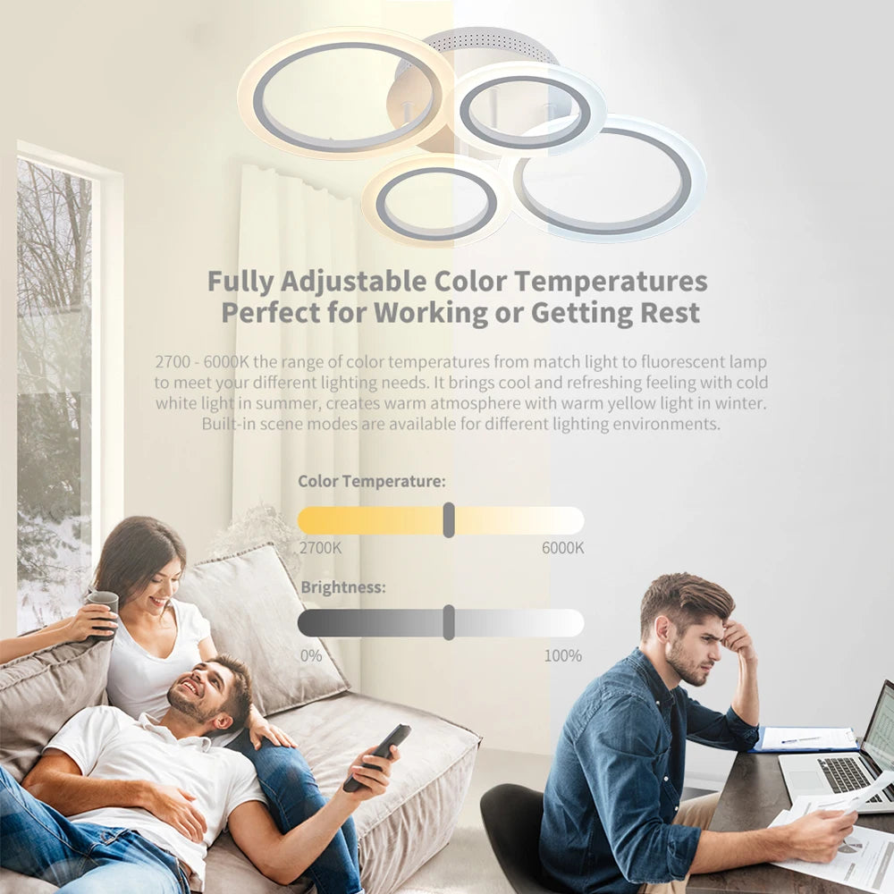 LED Acrylic Ring Ceiling Light with Remote Dimming by HitMyNeed