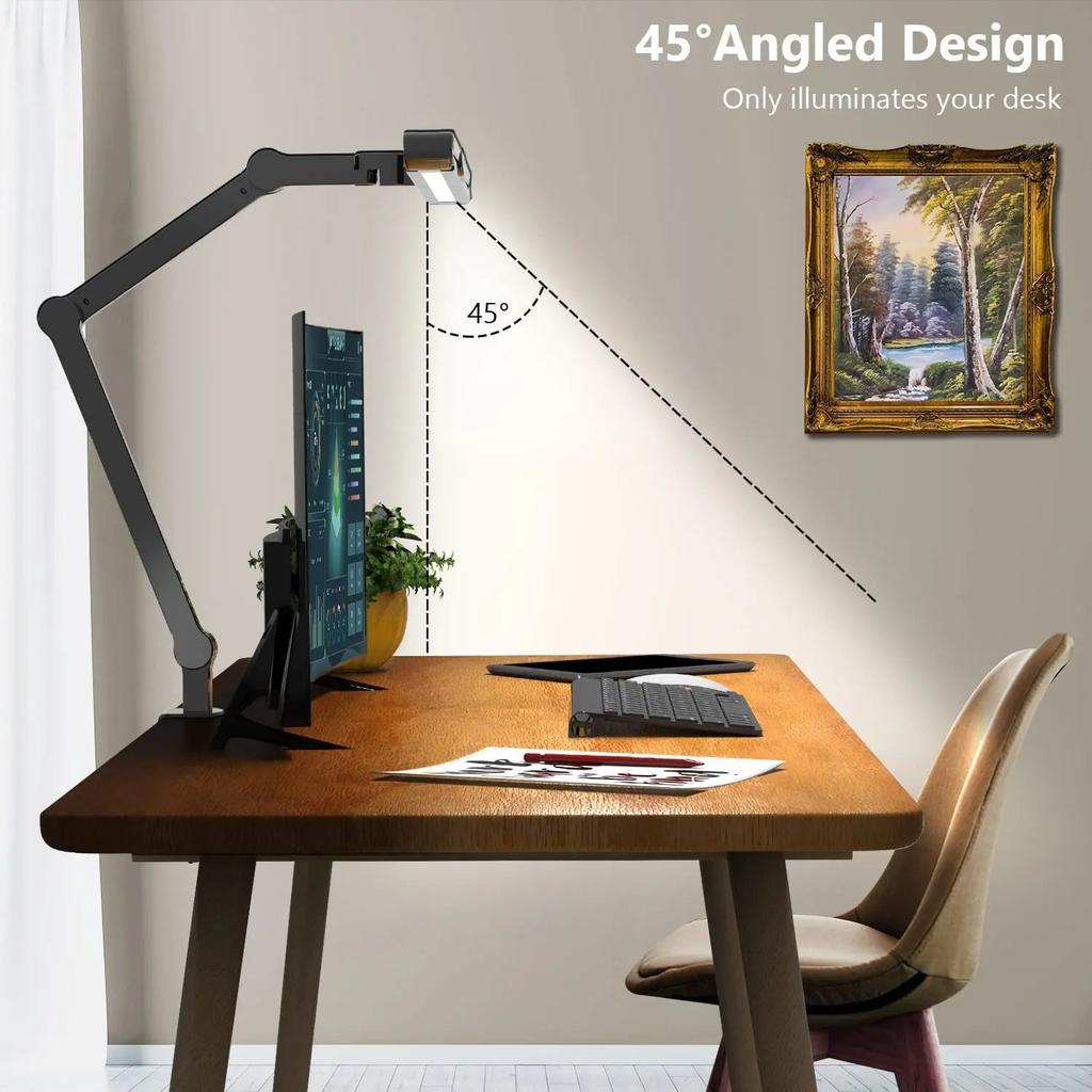 LED Architect Desk Lamp with Clamp, 24W Auto Dimming by HitMyNeed