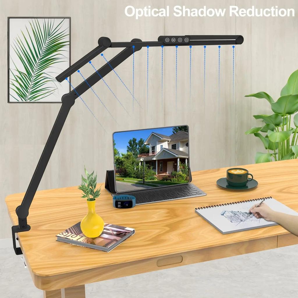 LED Architect Desk Lamp with Clamp, 24W Auto Dimming by HitMyNeed