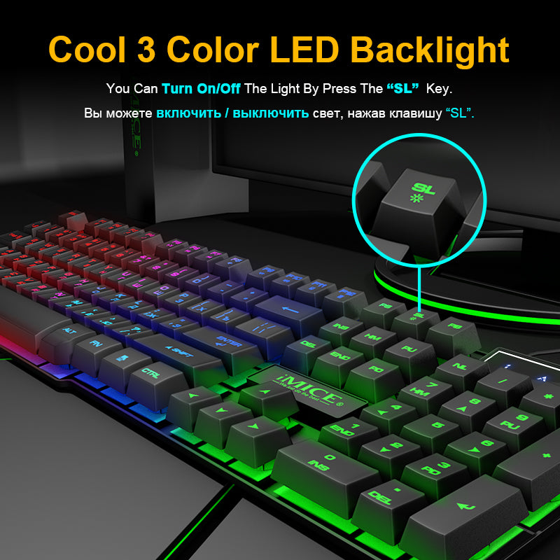 LED Backlit Gaming Keyboard 104-Key Wired by HitMyNeed