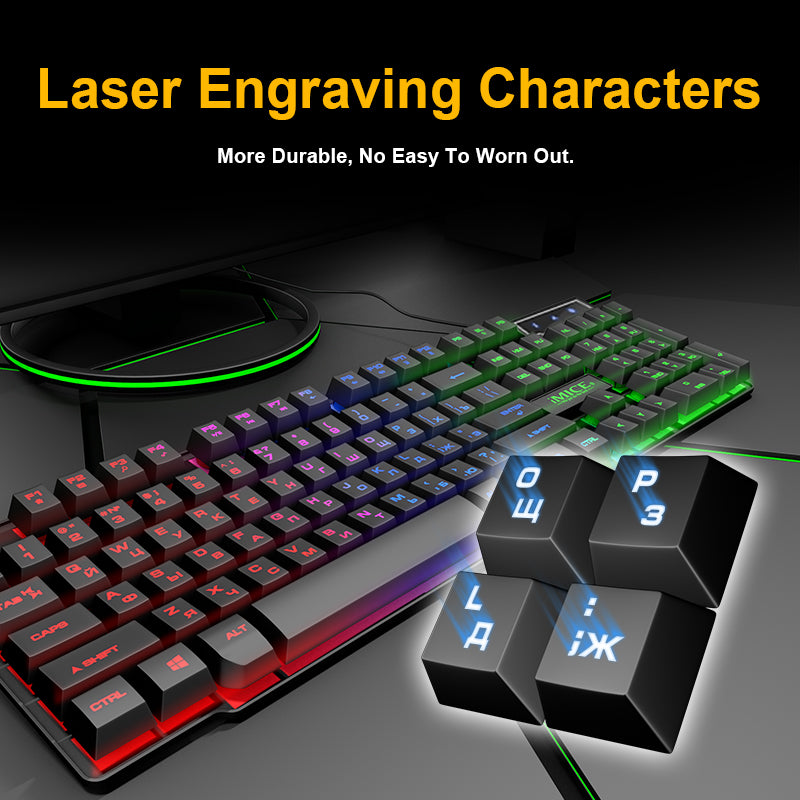 LED Backlit Gaming Keyboard 104-Key Wired by HitMyNeed