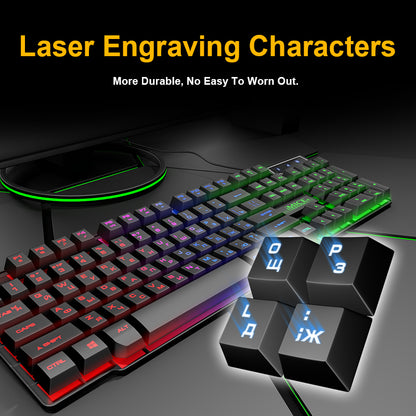 LED Backlit Gaming Keyboard 104-Key Wired by HitMyNeed