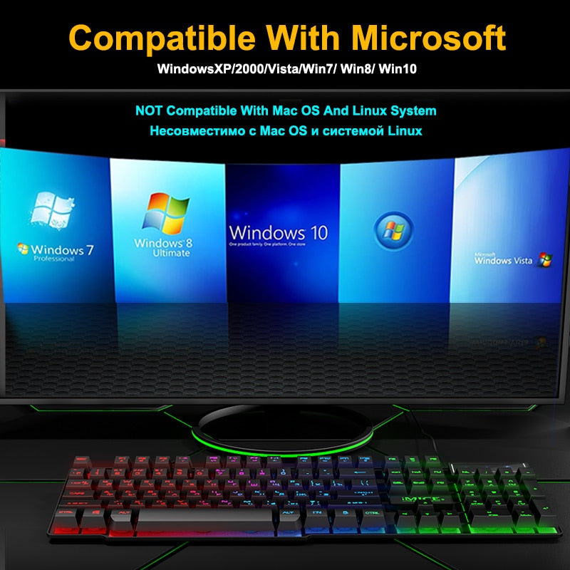 LED Backlit Gaming Keyboard 104-Key Wired by HitMyNeed