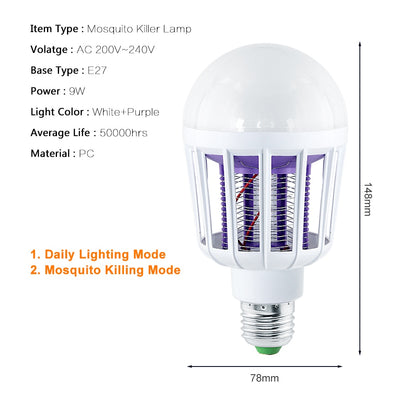 LED Bug Zapper Light Bulb with Night Mode by HitMyNeed