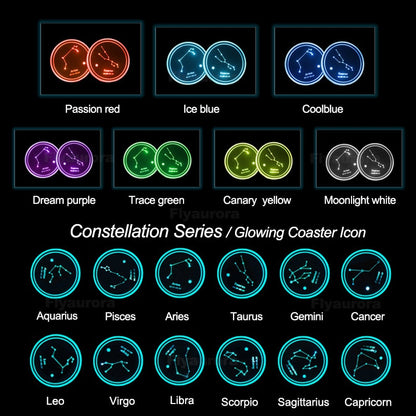 LED Car Cup Holder Coaster Light Pad by HitMyNeed