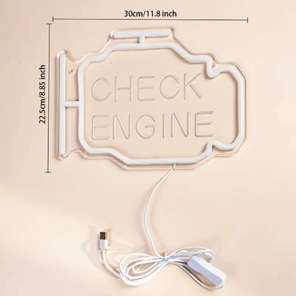 LED "Check Engine" Neon Sign for Garage & Man Cave by HitMyNeed