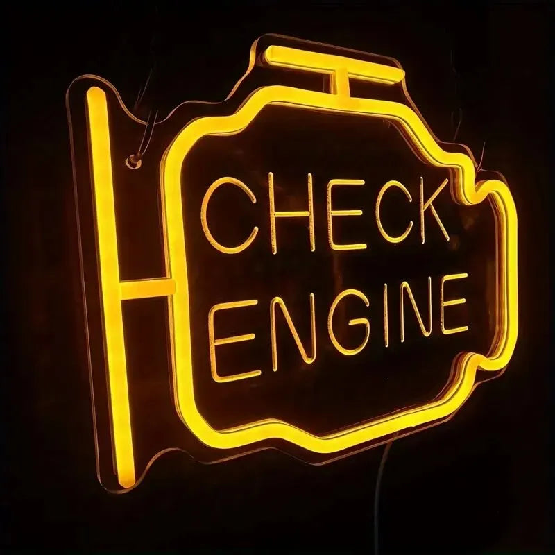 LED "Check Engine" Neon Sign for Garage & Man Cave by HitMyNeed