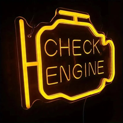 LED "Check Engine" Neon Sign for Garage & Man Cave by HitMyNeed