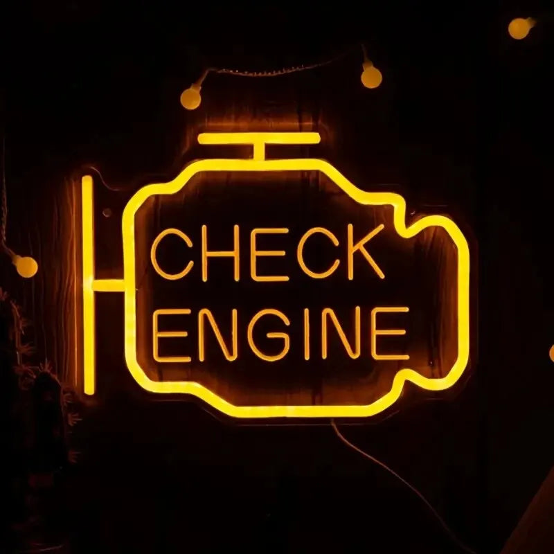 LED "Check Engine" Neon Sign for Garage & Man Cave by HitMyNeed