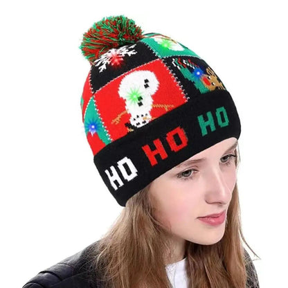 LED Christmas Knit Beanie Hat with Colorful Lights by HitMyNeed