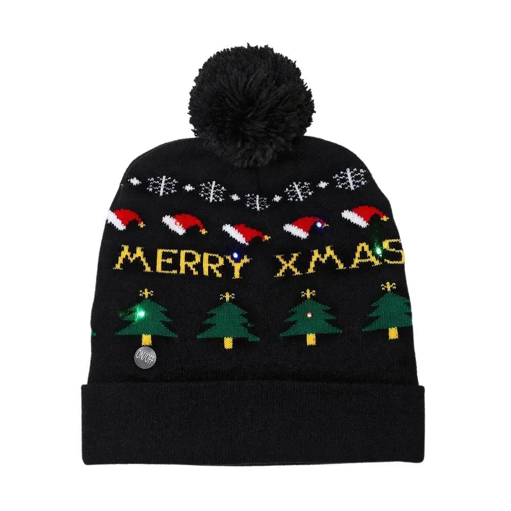 LED Christmas Knit Beanie Hat with Colorful Lights a10 by HitMyNeed