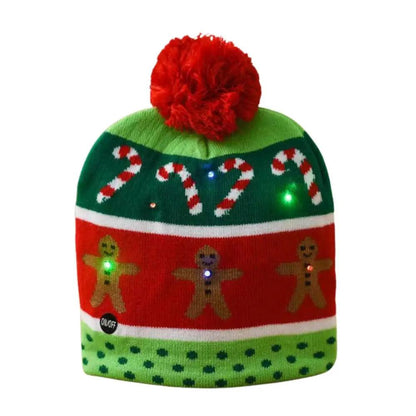 LED Christmas Knit Beanie Hat with Colorful Lights a11 by HitMyNeed