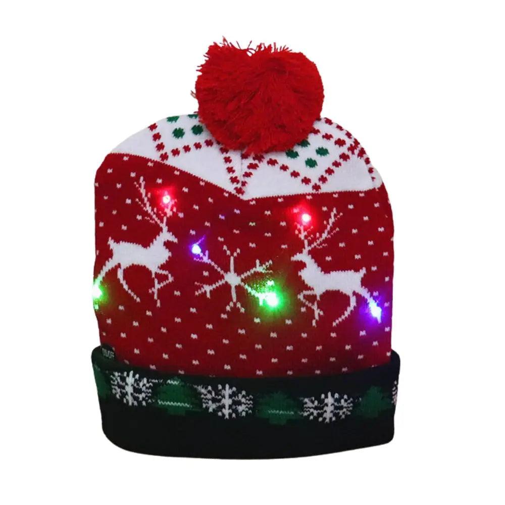 LED Christmas Knit Beanie Hat with Colorful Lights a12 by HitMyNeed