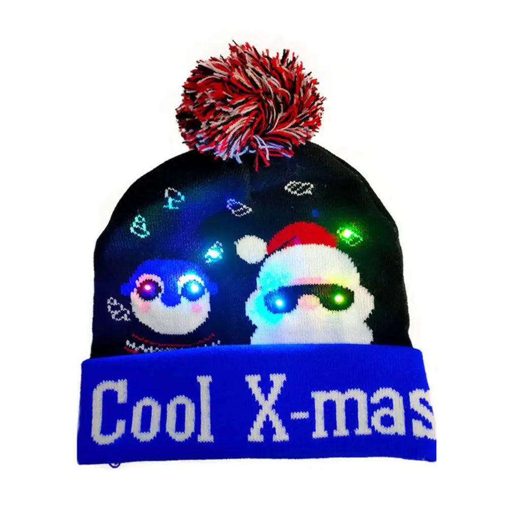LED Christmas Knit Beanie Hat with Colorful Lights a13 by HitMyNeed