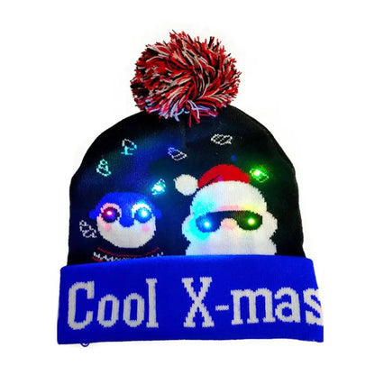 LED Christmas Knit Beanie Hat with Colorful Lights a13 by HitMyNeed