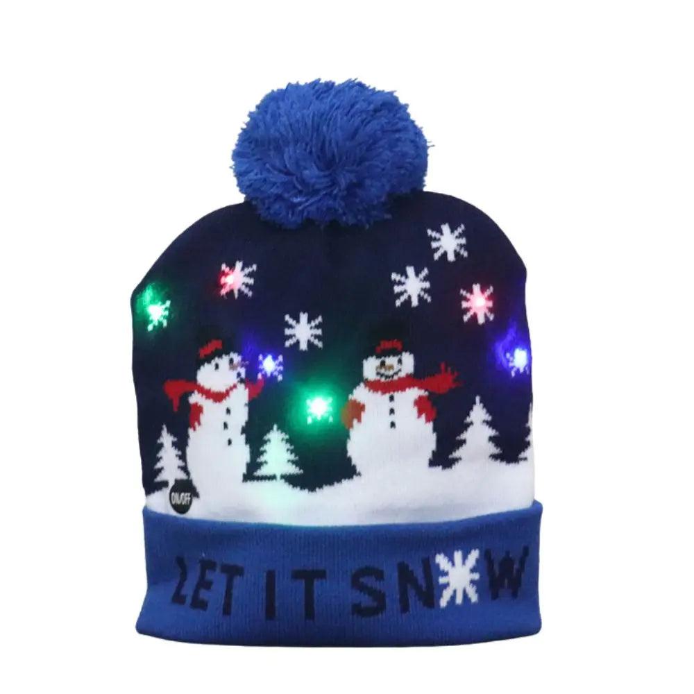 LED Christmas Knit Beanie Hat with Colorful Lights a14 by HitMyNeed
