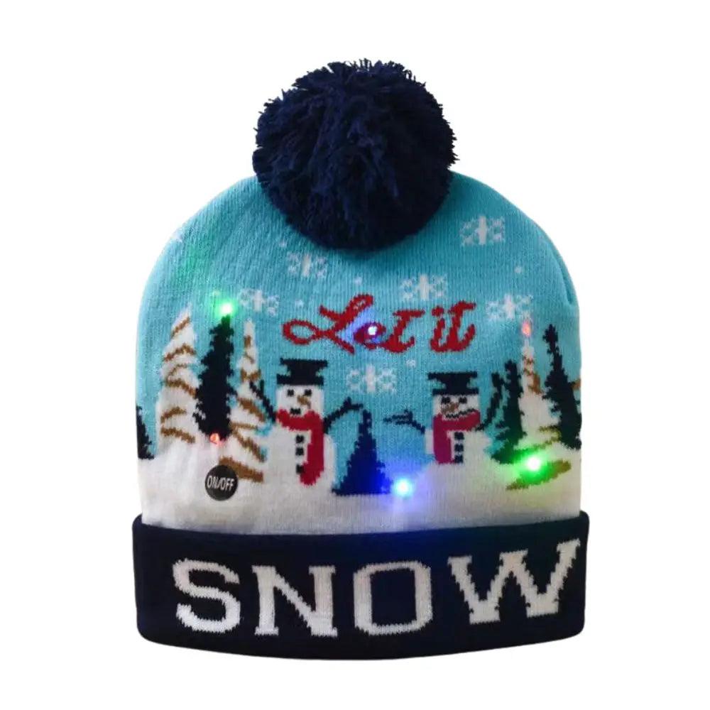 LED Christmas Knit Beanie Hat with Colorful Lights a3 by HitMyNeed