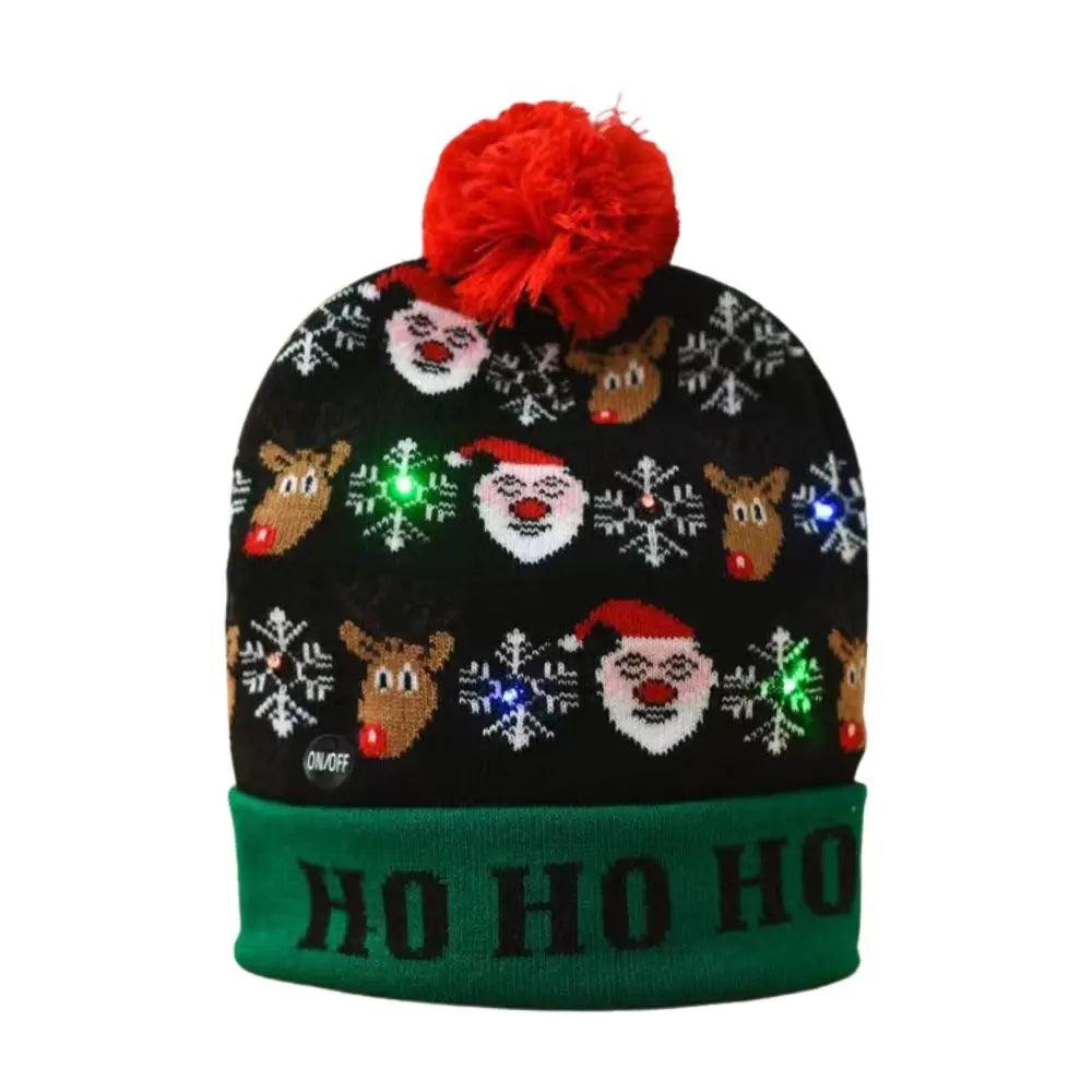 LED Christmas Knit Beanie Hat with Colorful Lights a4 by HitMyNeed