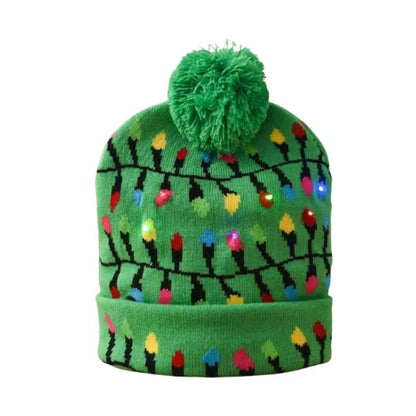 LED Christmas Knit Beanie Hat with Colorful Lights a5 by HitMyNeed
