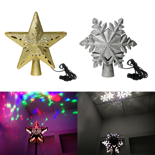 LED Christmas Tree Topper with Rotating Projector by HitMyNeed