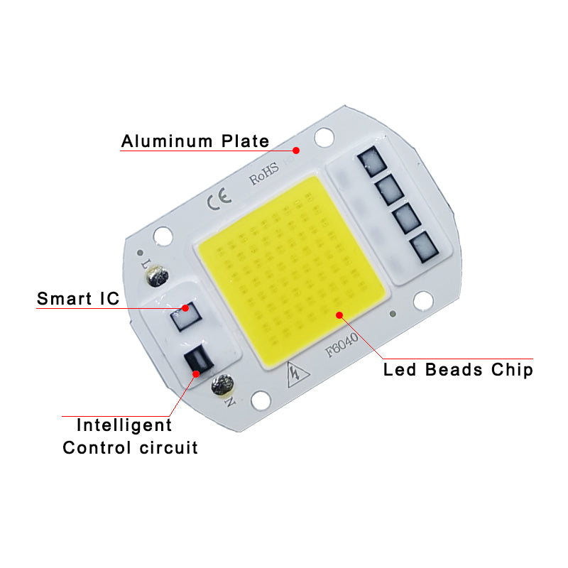 LED COB Chip 10-50W 220V IP65 Smart IC Flood/Spot by HitMyNeed