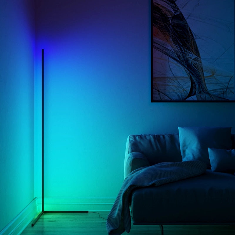 LED Corner Standing Lamp with Warm White & RGB Modes by HitMyNeed