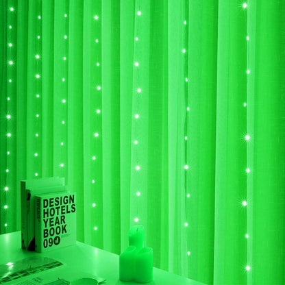 LED Curtain Icicle Fairy Lights 3x1m with Remote green 6x3m by HitMyNeed