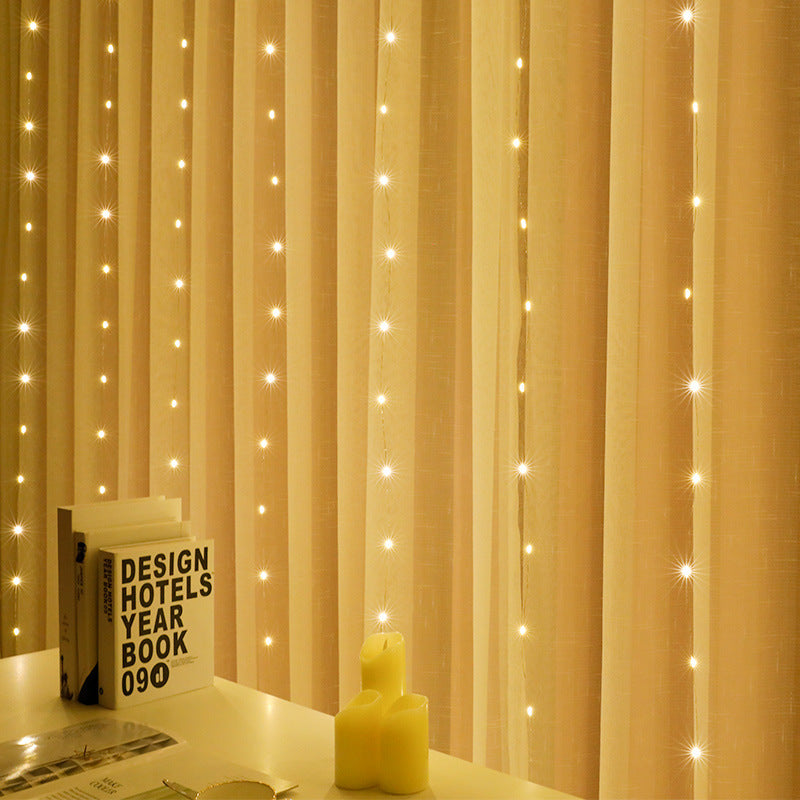 LED Curtain Icicle Fairy Lights 3x1m with Remote warm-white 3x1m by HitMyNeed