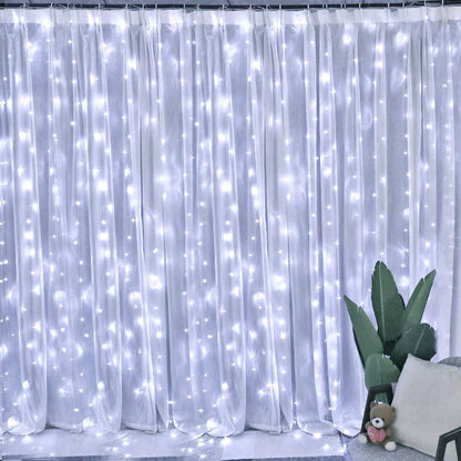 LED Curtain Icicle Fairy Lights 3x1m with Remote white 4x2m by HitMyNeed