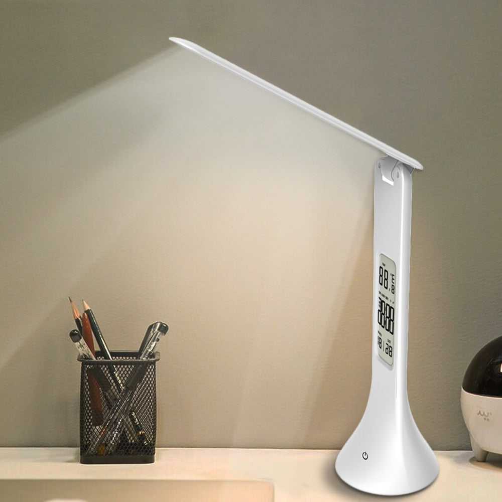 LED Desk Lamp with Clock, Calendar and Thermometer by HitMyNeed