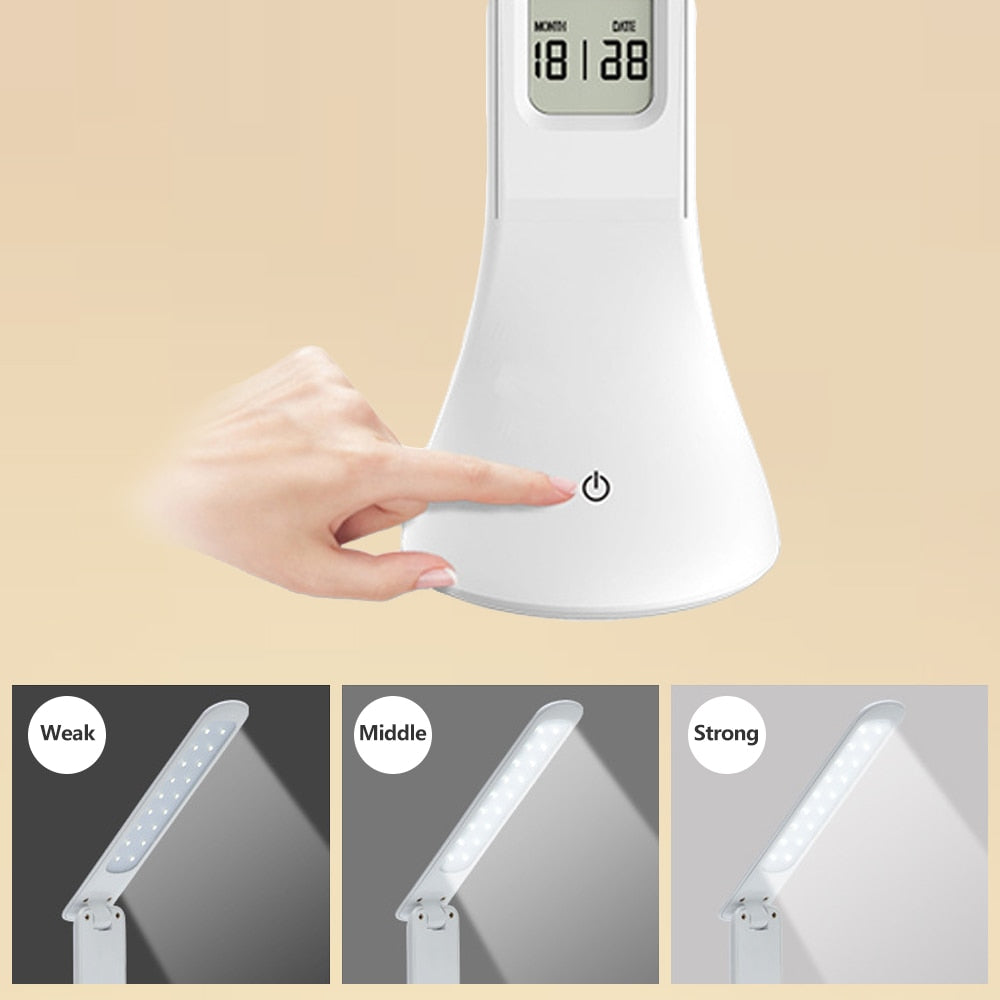 LED Desk Lamp with Clock, Calendar and Thermometer by HitMyNeed