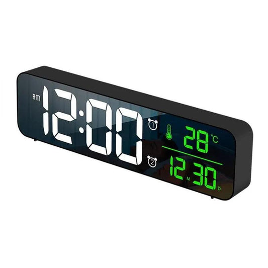 LED Digital Alarm Clock with Date, Temperature & USB a-black by HitMyNeed