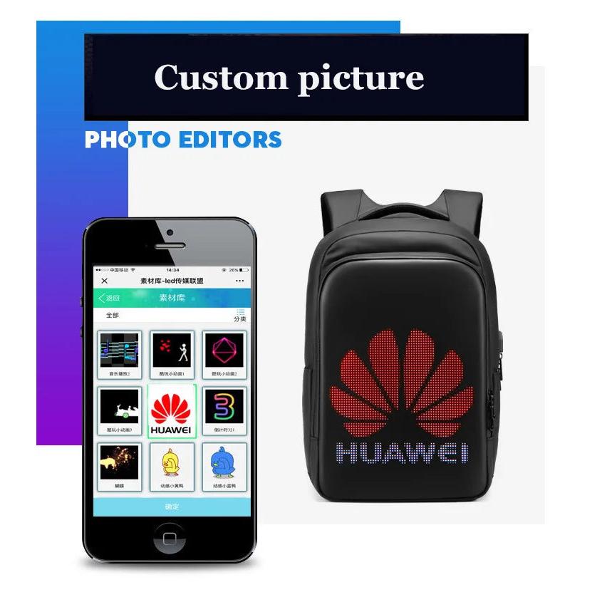 LED Display Laptop Backpack 15.6" with Smart App Control by HitMyNeed