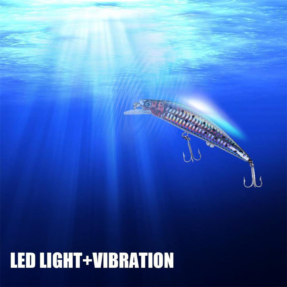 LED Electric Vibrating Fishing Lure, 11cm Rechargeable by HitMyNeed