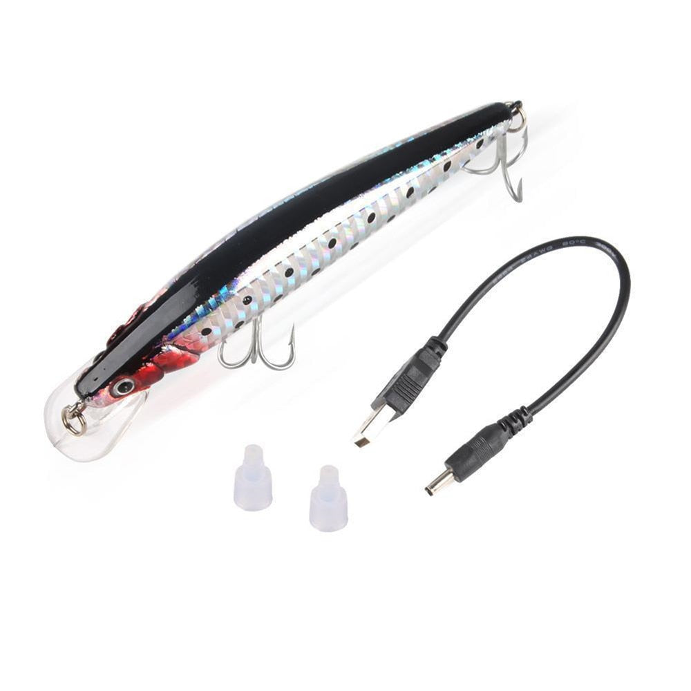 LED Electric Vibrating Fishing Lure, 11cm Rechargeable by HitMyNeed