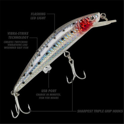 LED Electric Vibrating Fishing Lure, 11cm Rechargeable by HitMyNeed