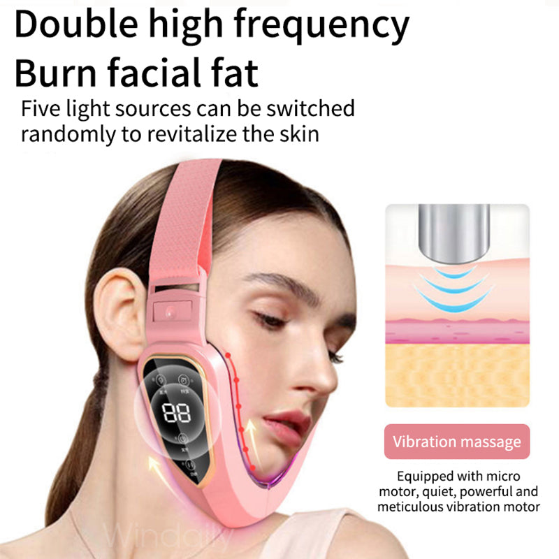 LED Facial Lifting & V-Shape Chin Massager Belt by HitMyNeed