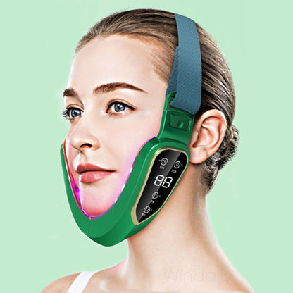 LED Facial Lifting & V-Shape Chin Massager Belt green by HitMyNeed