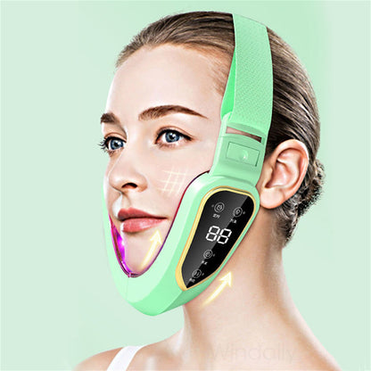 LED Facial Lifting & V-Shape Chin Massager Belt light-green by HitMyNeed