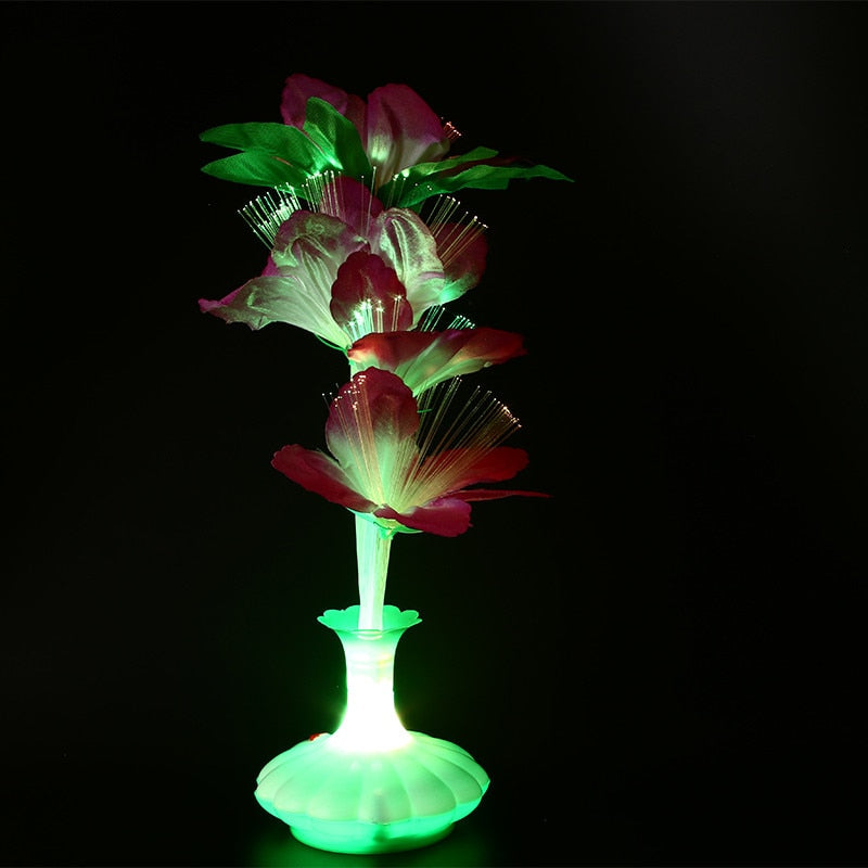 LED Fiber Optic Light Flower Vase Night Lamp by HitMyNeed