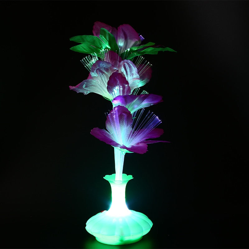 LED Fiber Optic Light Flower Vase Night Lamp by HitMyNeed