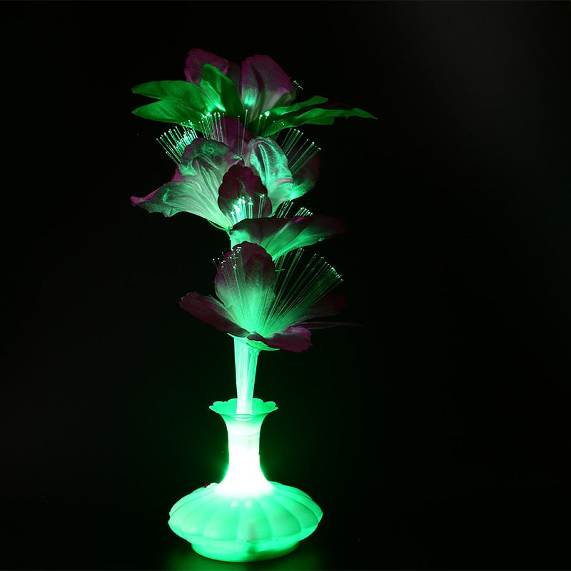 LED Fiber Optic Light Flower Vase Night Lamp by HitMyNeed