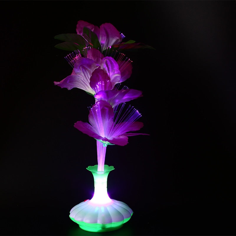 LED Fiber Optic Light Flower Vase Night Lamp by HitMyNeed