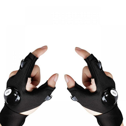 LED Fingerless Flashlight Gloves for Hands-Free Lighting by HitMyNeed