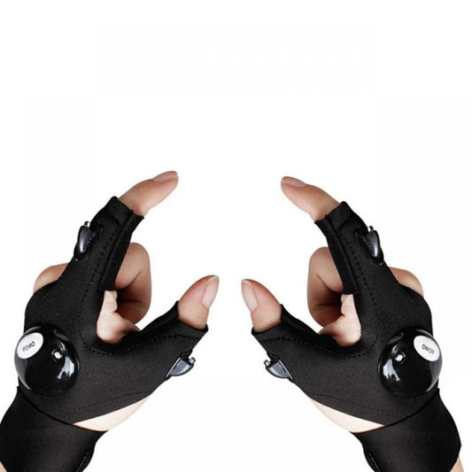 LED Fingerless Flashlight Gloves for Hands-Free Lighting by HitMyNeed