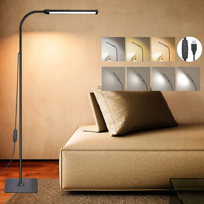 LED Floor Lamp with Dimmable Gooseneck, 3 Color Modes by HitMyNeed