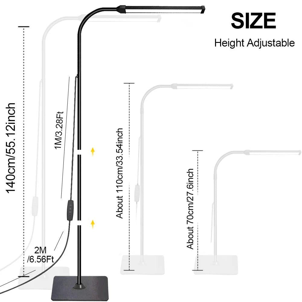 LED Floor Lamp with Dimmable Gooseneck, 3 Color Modes by HitMyNeed